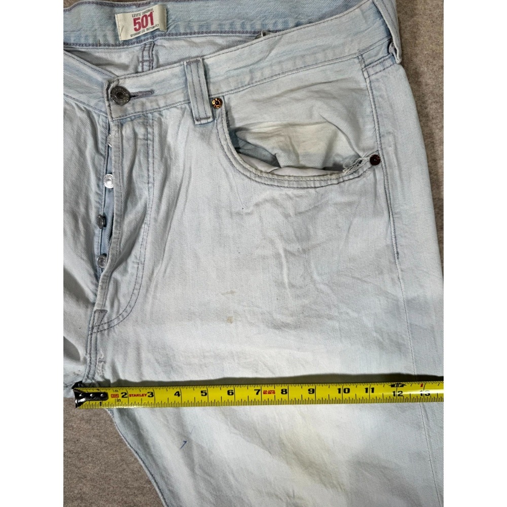 Vintage Levis 501 Original Jeans Men 38x34 Blue Denim Cotton Button Fly Straight - Picture 13 of 16